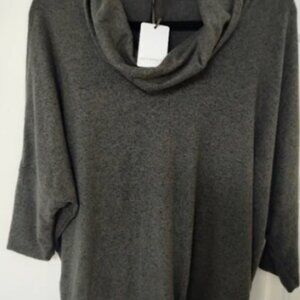 NWT Green Envelope Olive Green Cowl Neck 3/4 length Shirt